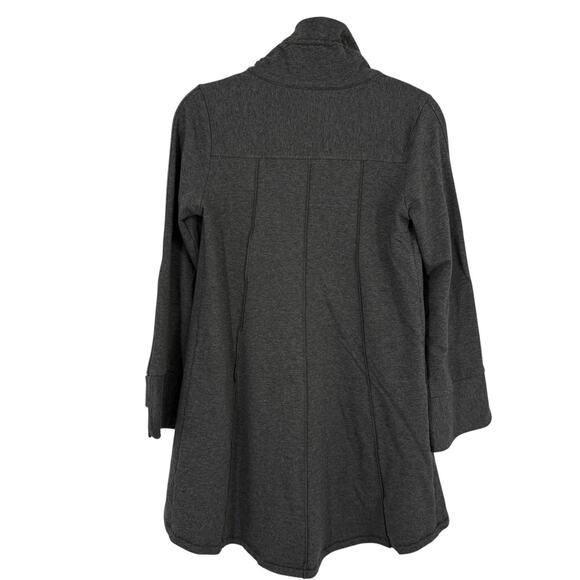 Soft Surroundings Swing Jacket Size XS Gray Horn Buttons wire collar Lagenlook - Picture 2 of 12